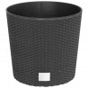 Donica z pojemnikiem wewnętrznym, antracyt, 15/15,3L, rattan PP