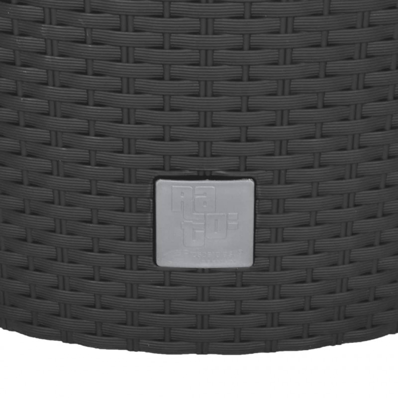 Donica z pojemnikiem wewnętrznym, antracyt, 15/15,3L, rattan PP