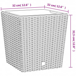 Donica z pojemnikiem wewnętrznym, antracyt, 21/32 L, rattan PP