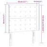 Zagłówek do łóżka z LED, czarny 83x16x118/128 cm sztuczna skóra