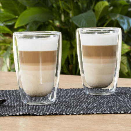 HI Zestaw szklanek do latte macchiato, 2 szt., 400 ml, przezroczysty