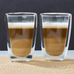 HI Zestaw szklanek do latte macchiato, 2 szt., 400 ml, przezroczysty