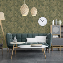 DUTCH WALLCOVERINGS Tapeta Joelle, zielono-złota