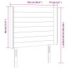 Zagłówek do łóżka z LED ciemnobrązowy 103x16x118/128 cm tkanina