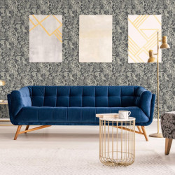 DUTCH WALLCOVERINGS Tapeta Mae, czarno-beżowa