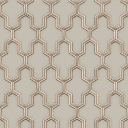 DUTCH WALLCOVERINGS Tapeta Geometric, złoto-zielona