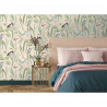 DUTCH WALLCOVERINGS Tapeta Flamingo, kremowo-miętowa