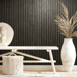 Noordwand Tapeta Botanica Wooden Slats, czarno-szara