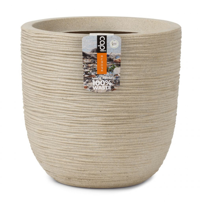 Capi Owalna donica Waste Rib, 43x41 cm, beżowa