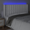 Zagłówek do łóżka z LED, biały, 203x16x118/128cm sztuczna skóra