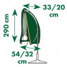Nature Pokrowiec na wiszący parasol ogrodowy, 54/32x290 cm