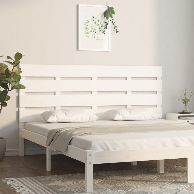 Wezgłowie łóżka, białe, 180x3x80 cm, lite drewno sosnowe