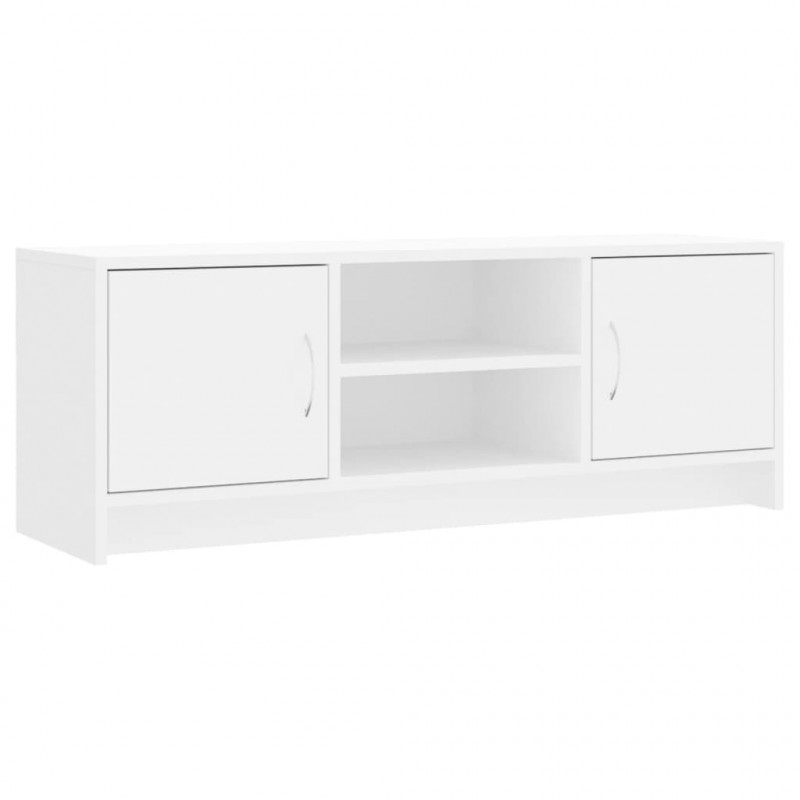Szafka pod TV, biała, 102x30x37,5 cm, materiał drewnopochodny