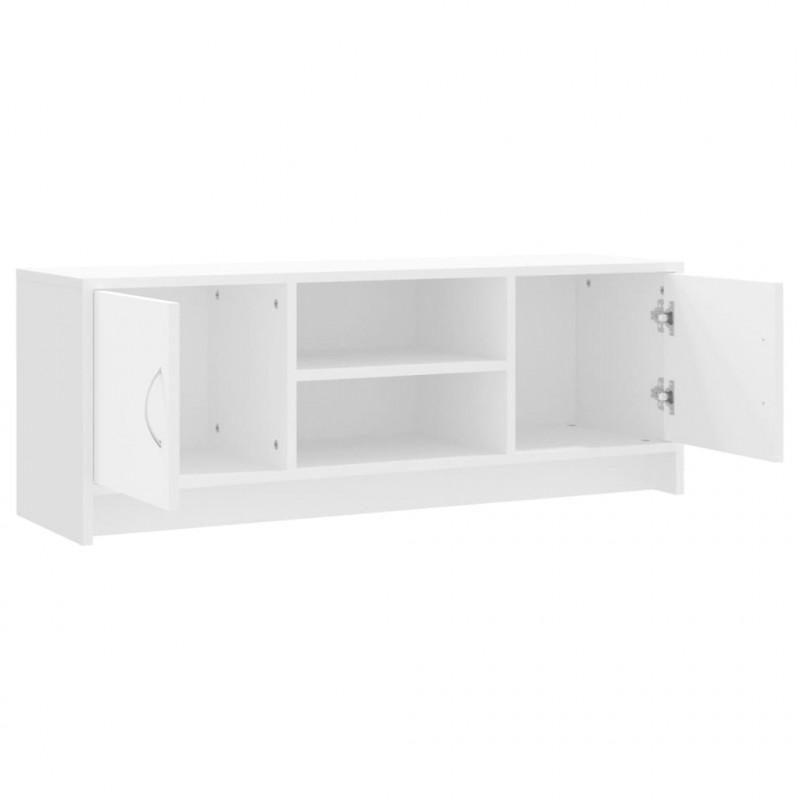 Szafka pod TV, biała, 102x30x37,5 cm, materiał drewnopochodny