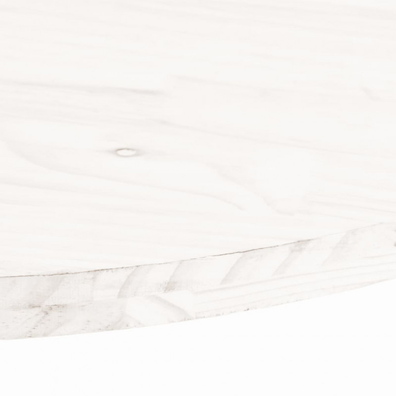 Blat stołu, biały, 100x50x2,5 cm, lite drewno sosnowe, owalny