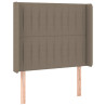 Zagłówek do łóżka z LED, taupe, 93x16x118/128 cm, tkanina