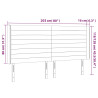 Zagłówek do łóżka z LED ciemnoniebieski, 203x16x118/128 cm