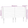 Zagłówek do łóżka z LED ciemnobrązowy 183x16x118/128 cm tkanina