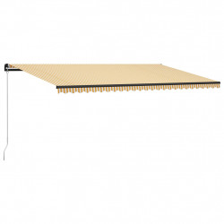 Ręcznie zwijana markiza, 600 x 300 cm, żółto-biała