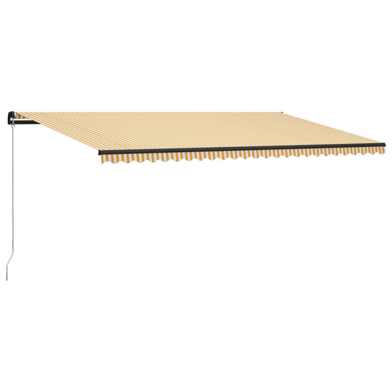 Ręcznie zwijana markiza, 600 x 300 cm, żółto-biała