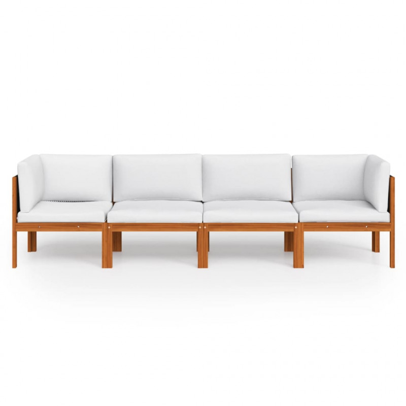 4-osobowa sofa ogrodowa z poduszkami, lite drewno akacjowe