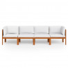 4-osobowa sofa ogrodowa z poduszkami, lite drewno akacjowe