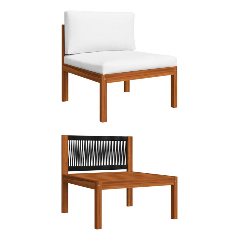 4-osobowa sofa ogrodowa z poduszkami, lite drewno akacjowe