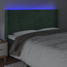 Zagłówek do łóżka z LED, ciemnozielony 163x16x118/128cm aksamit