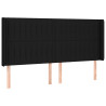 Zagłówek do łóżka z LED, czarny, 183x16x118/128 cm, tkanina