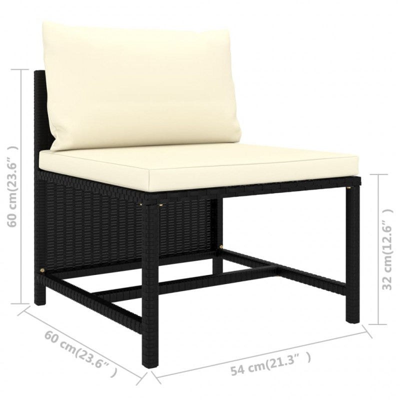 12-cz. zestaw wypoczynkowy do ogrodu, poduszki, rattan PE czerń