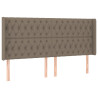 Zagłówek do łóżka z LED, taupe, 203x16x118/128 cm, tkanina