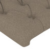 Zagłówek do łóżka z LED, taupe, 203x16x118/128 cm, tkanina