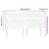 Zagłówek do łóżka z LED, taupe, 203x16x118/128 cm, tkanina