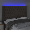 Zagłówek do łóżka z LED, taupe, 163x16x118/128 cm, tkanina