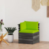 Ogrodowa sofa narożna z palet, z poduszkami, drewno sosnowe