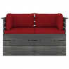 Ogrodowa sofa 2-osobowa z palet, z poduszkami, drewno sosnowe