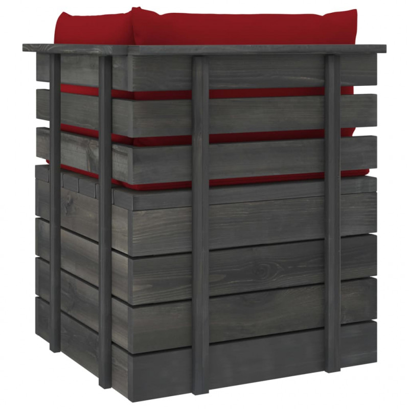 Ogrodowa sofa 2-osobowa z palet, z poduszkami, drewno sosnowe