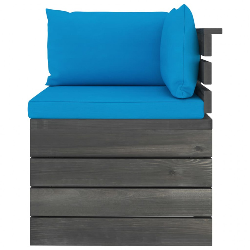 Ogrodowa sofa 2-osobowa z palet, z poduszkami, drewno sosnowe