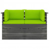 Ogrodowa sofa 2-osobowa z palet, z poduszkami, drewno sosnowe