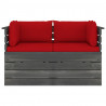 Ogrodowa sofa 2-osobowa z palet, z poduszkami, drewno sosnowe