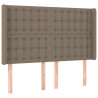Zagłówek do łóżka z LED, taupe, 147x16x118/128 cm, tkanina