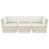 Ogrodowa sofa 3-osobowa z palet, z poduszkami, drewno świerkowe