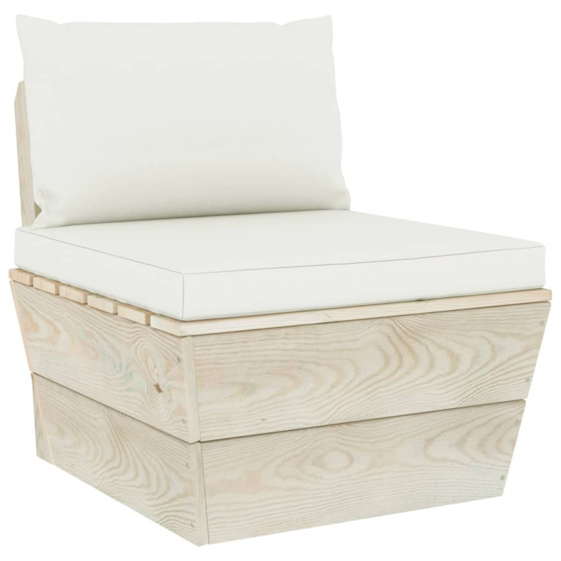 Ogrodowa sofa 3-osobowa z palet, z poduszkami, drewno świerkowe