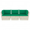 Ogrodowa sofa 3-osobowa z palet, z poduszkami, drewno świerkowe