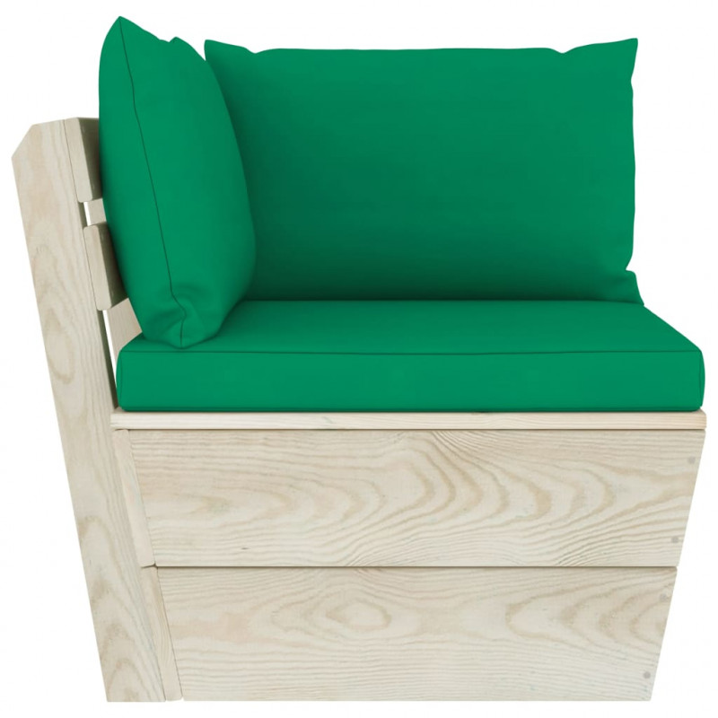 Ogrodowa sofa 3-osobowa z palet, z poduszkami, drewno świerkowe