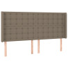 Zagłówek do łóżka z LED, taupe, 203x16x118/128 cm, tkanina