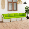 Ogrodowa sofa 4-osobowa z palet, z poduszkami, drewno świerkowe