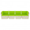 Ogrodowa sofa 4-osobowa z palet, z poduszkami, drewno świerkowe