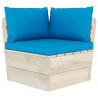 Ogrodowa sofa 4-osobowa z palet, z poduszkami, drewno świerkowe