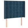 Zagłówek do łóżka z LED ciemnoniebieski 93x16x118/128cm aksamit